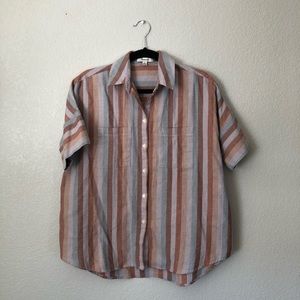 Striped button up top